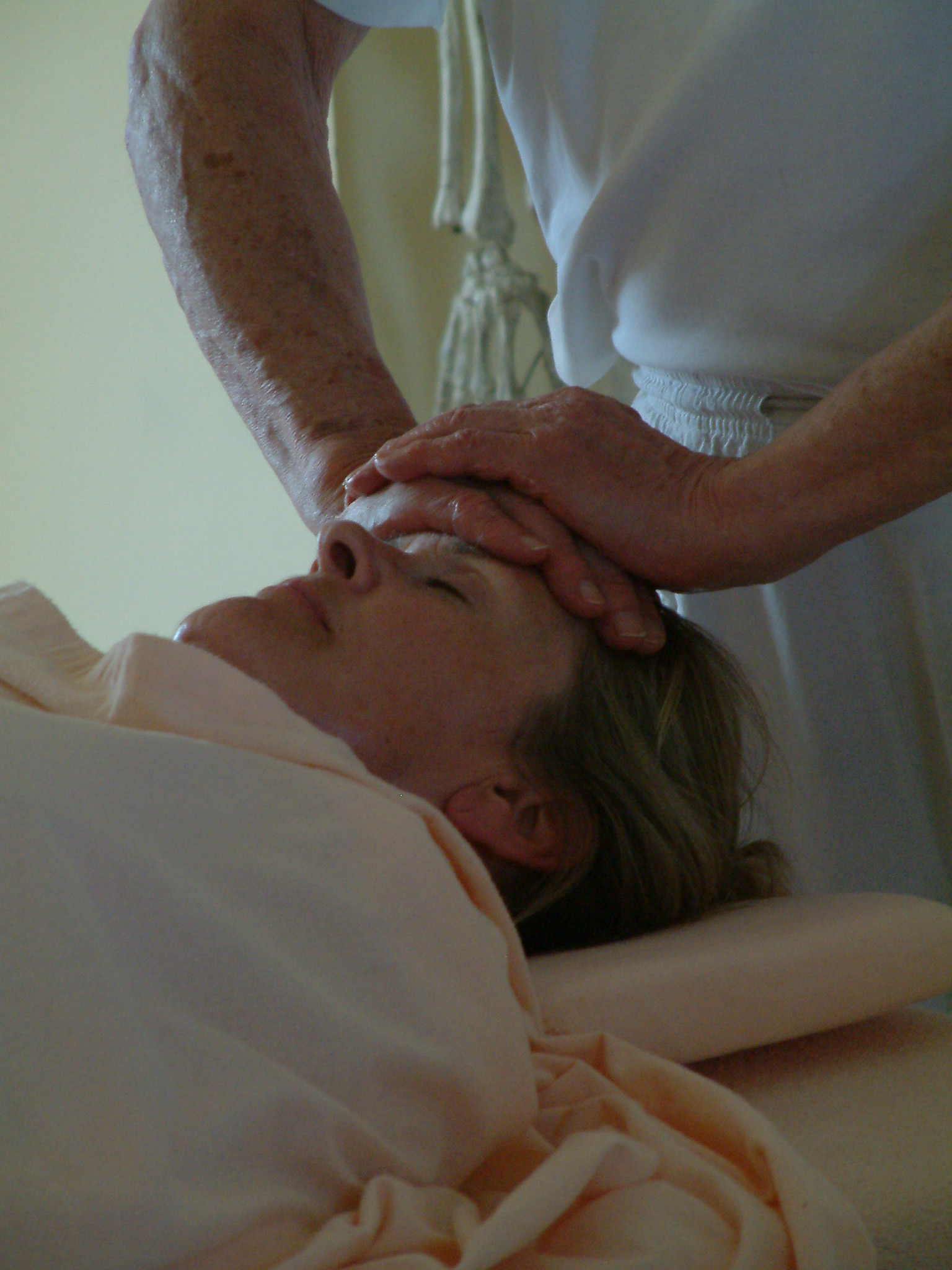 A head massage demonstration